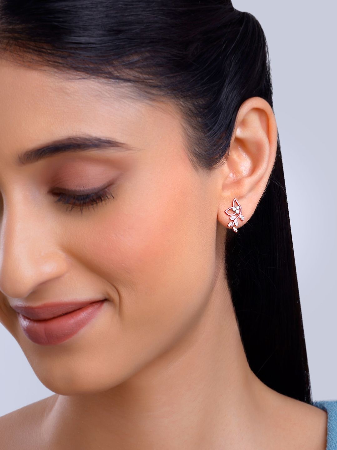 

GIVA 925 Silver Rose Gold-Plated Zircon Floral Glittering Studs