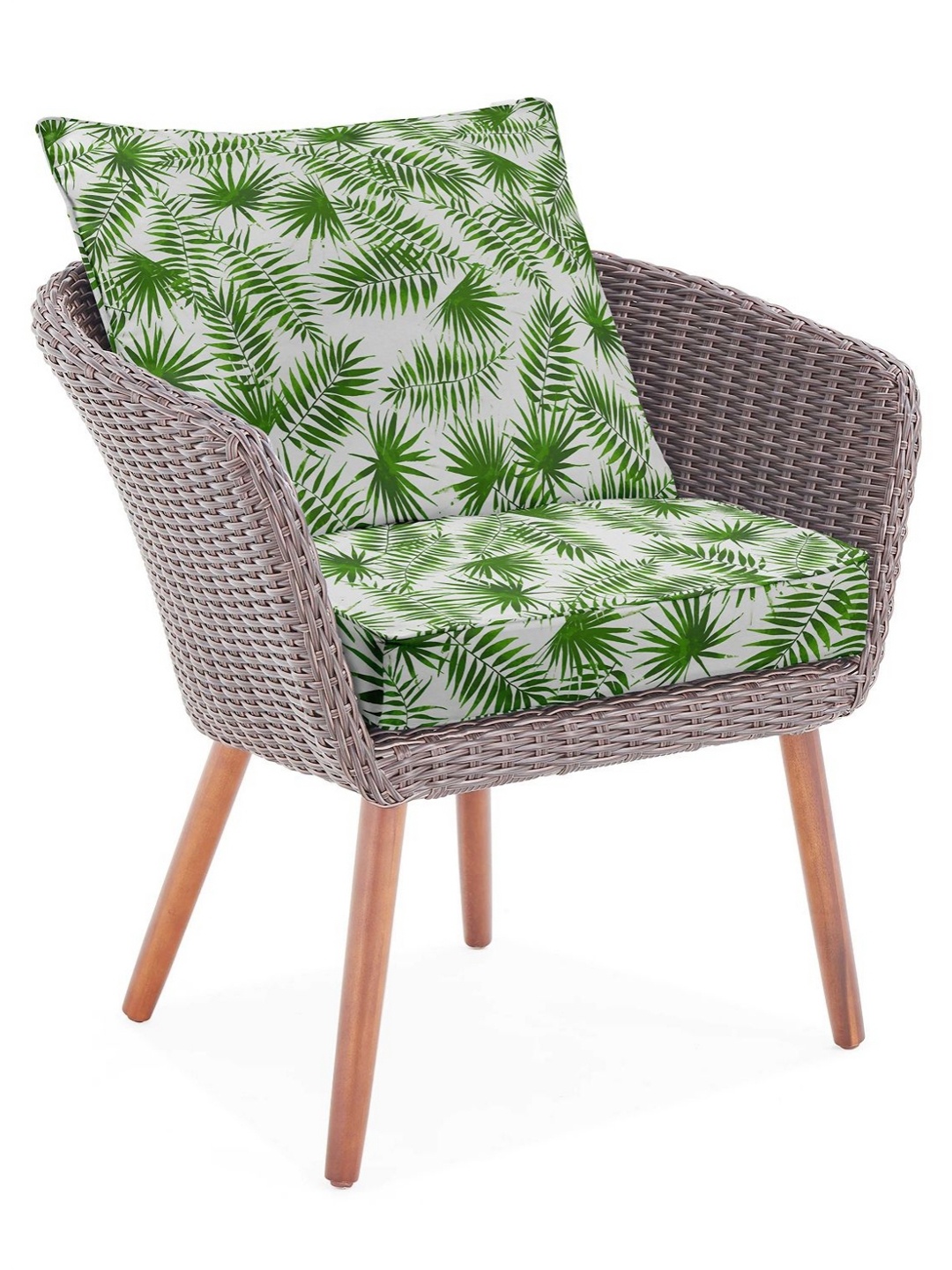 

Vargottam 2-Pcs White & Green Printed Water Resistant Outdoor Patio Cushions