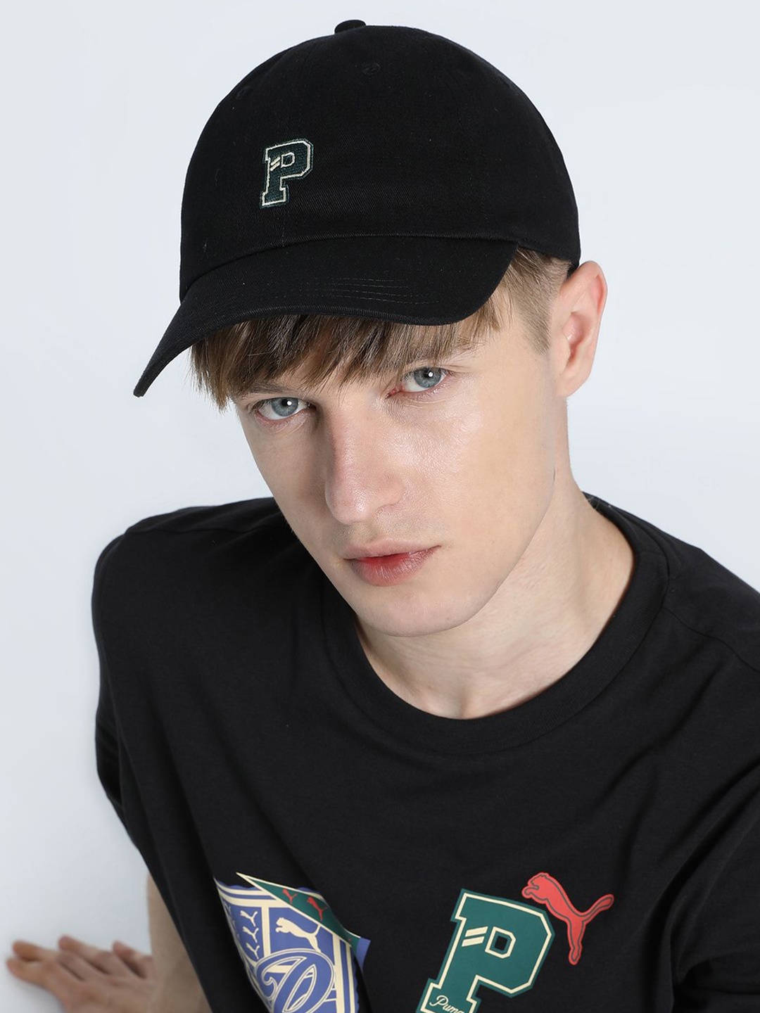 

PUMA Wardrobe Unisex Embroidered Cotton Baseball Cap, Black