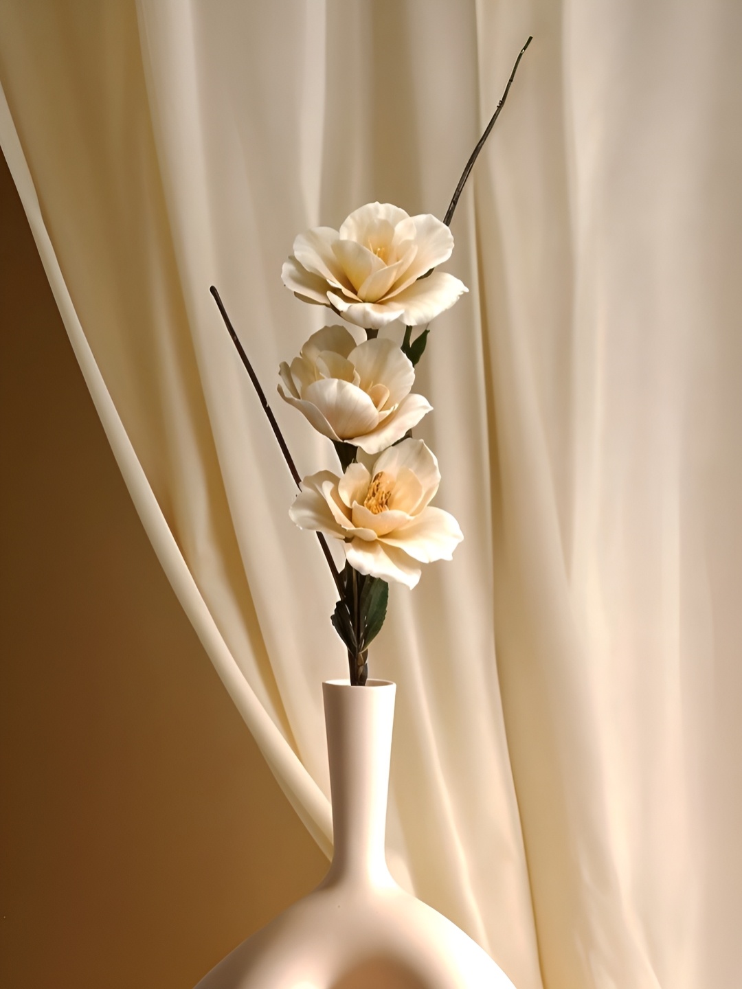 

Royaloak Champagne And Green Three Head Tulip Foam Artificial Flower