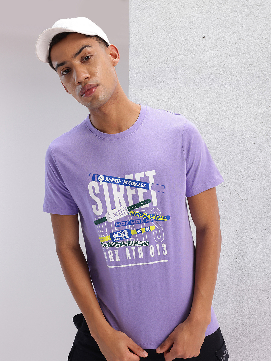 

HRX by Hrithik Roshan Typography Printed T-shirt, Lavender