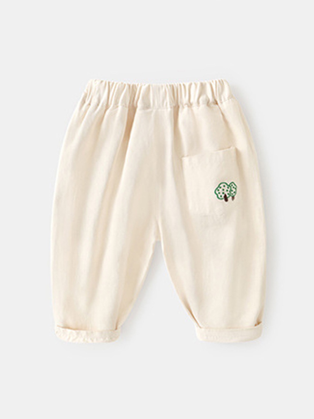 

LULU & SKY Girls Mom Fit High-Rise Trousers, Off white