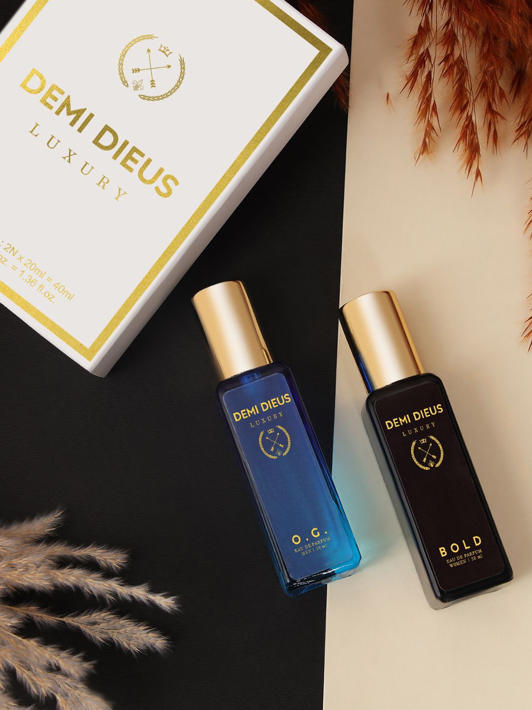 

DEMI DIEUS Set Of 2 Bold & O.G Long Lasting Eau De Parfum - 20 ml Each, White