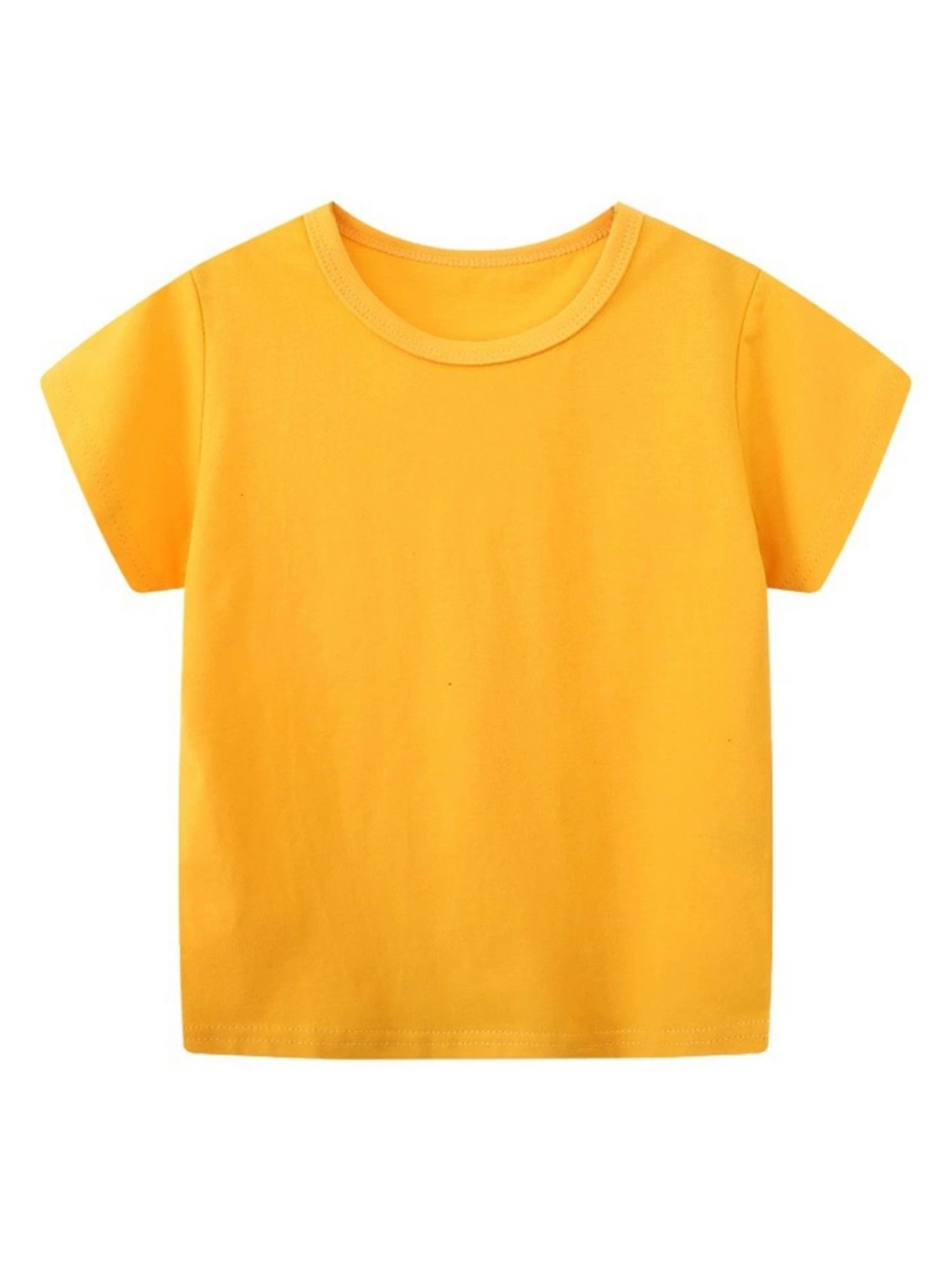 

LULU & SKY Girls Solid Round Neck Cotton T-shirt, Yellow