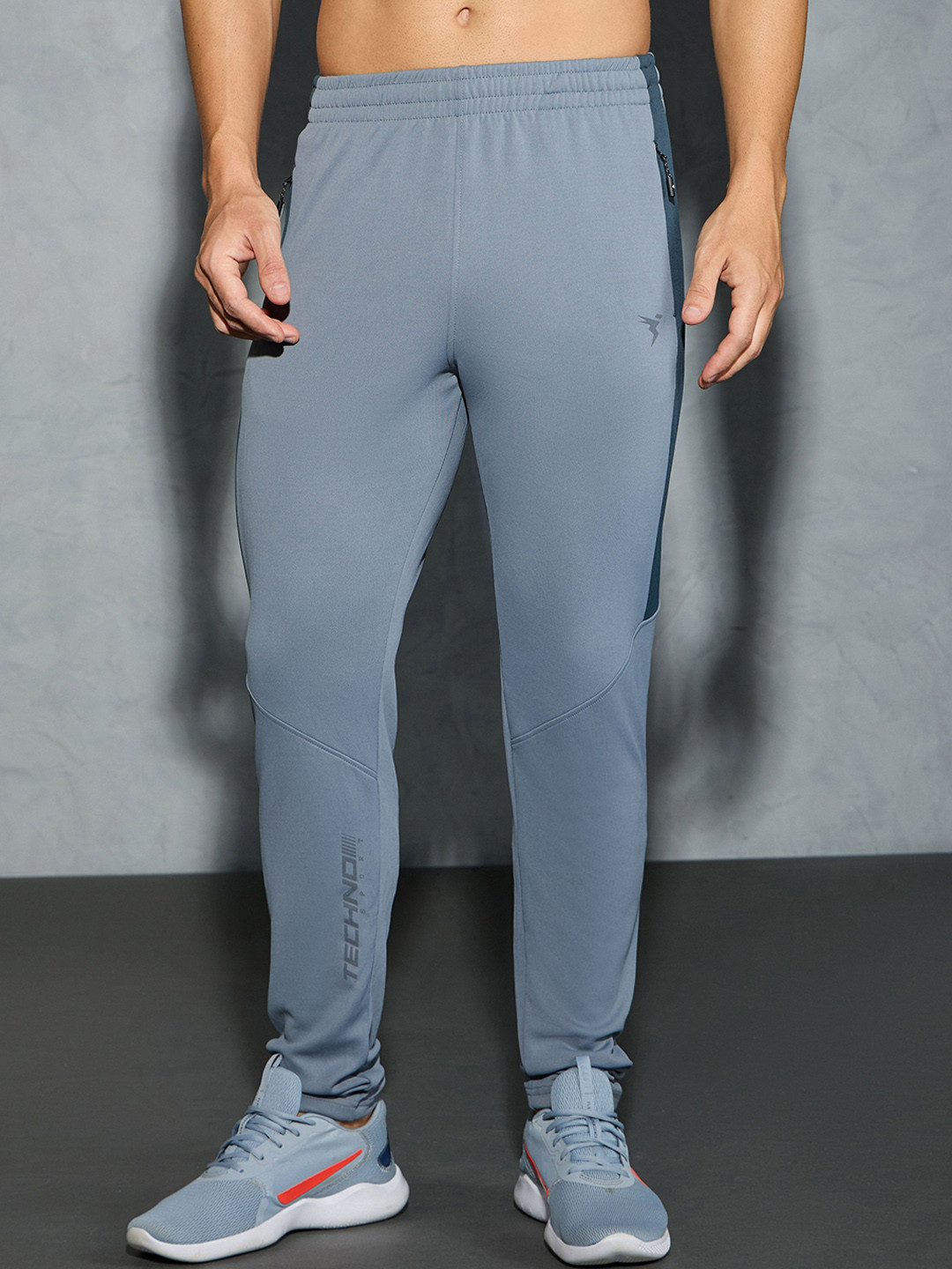 

Technosport Men Solid Slim Fit Sports Trackpants with TECHNO DRY, Grey