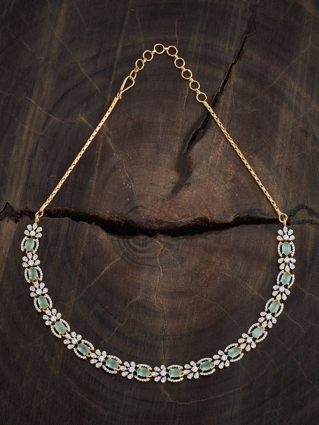

Kushal's Fashion Jewellery Gold-Plated Cubic Zirconia Studded Necklace
