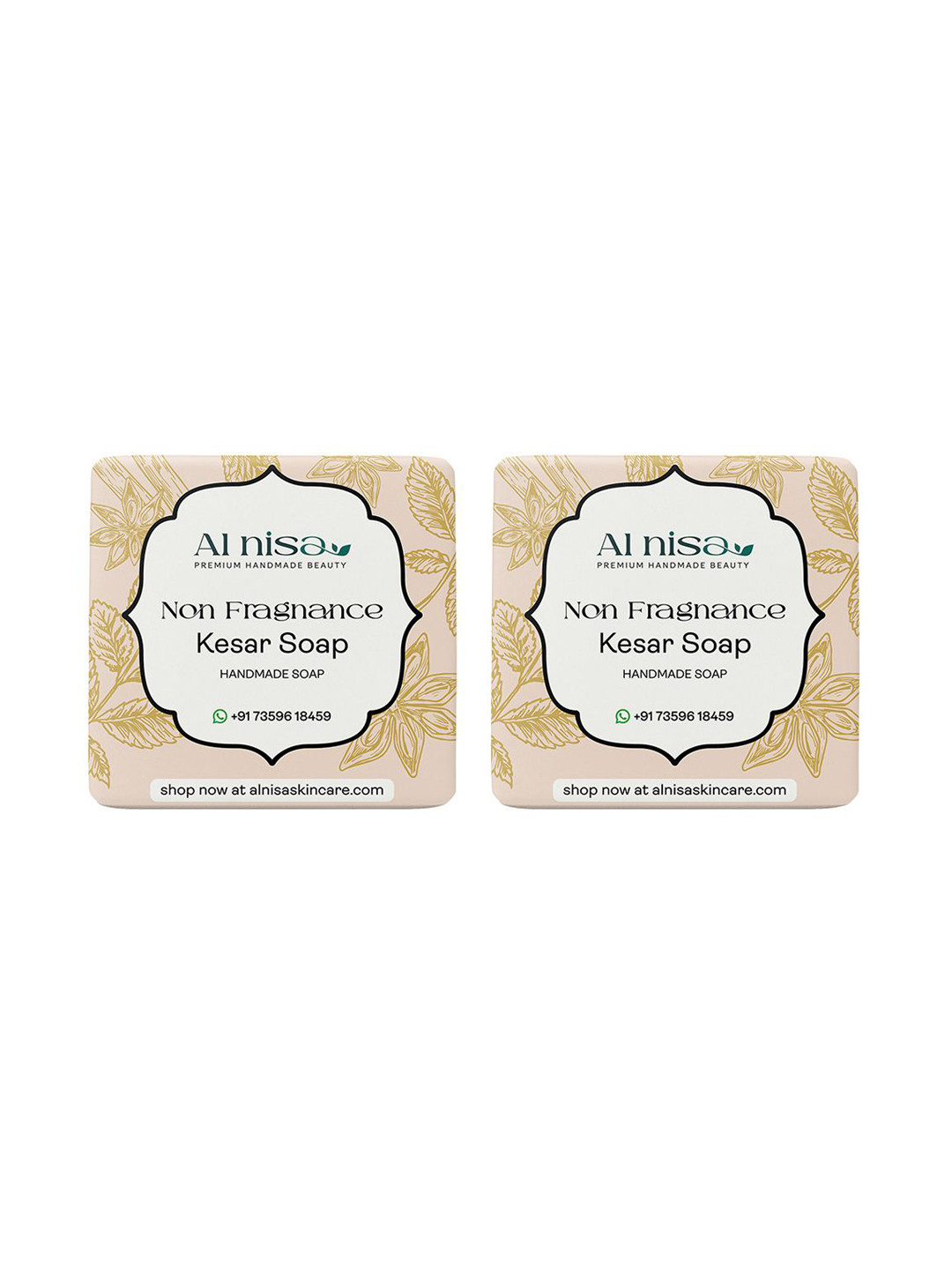 

Al Nisa Set Of 2 Kesar Handmade Soap- 100 g Each, Orange