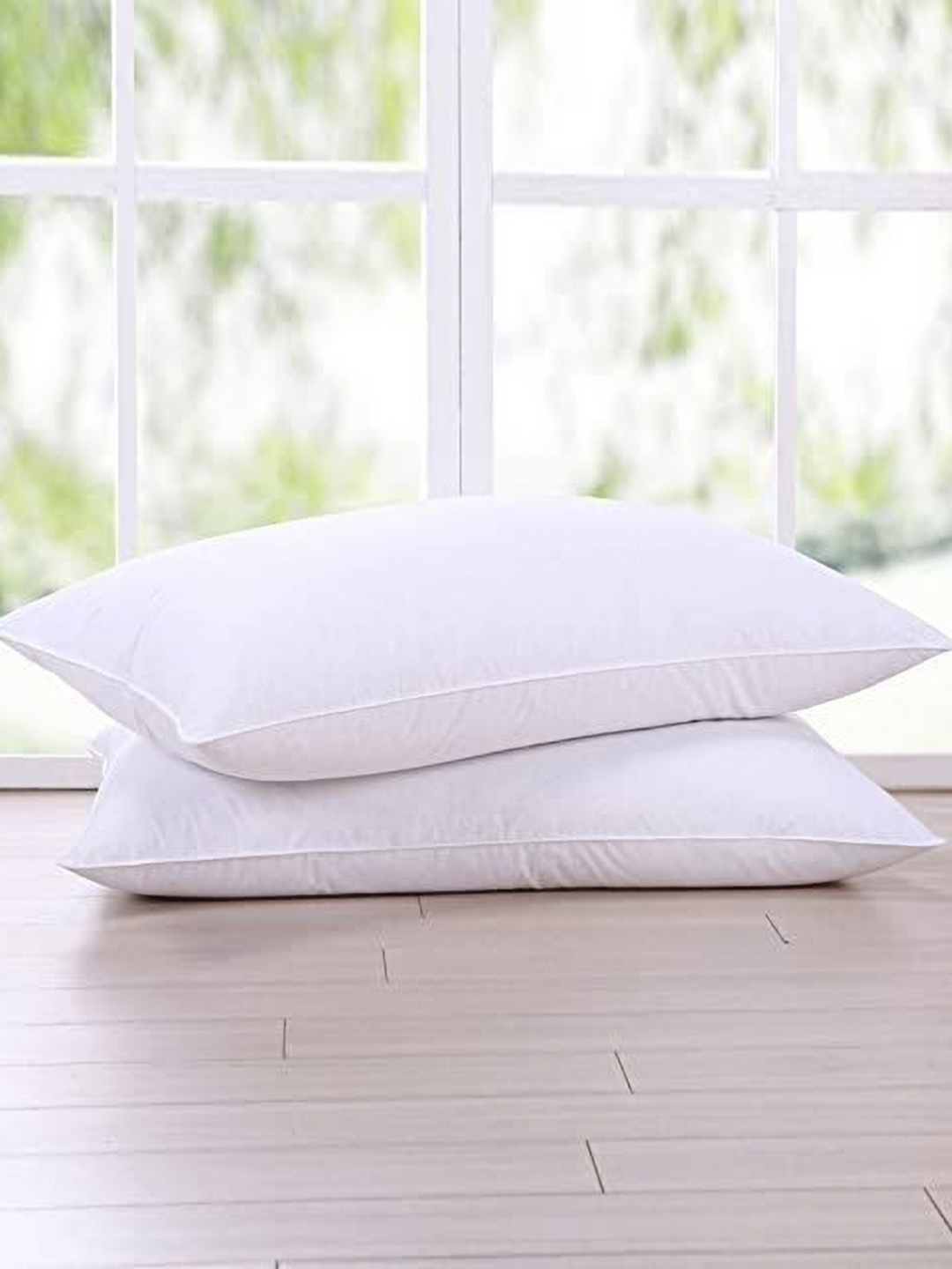 

Aura White 2 Pieces Feathers Filled Cotton Breathable Sleep Pillow