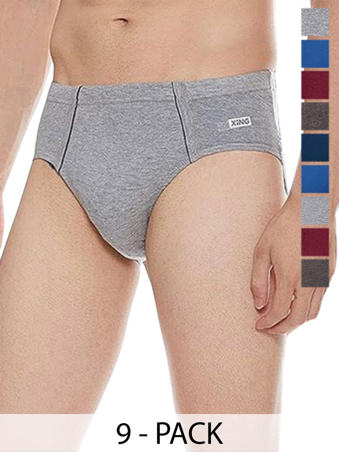 

Rupa Pack Of 9 Assorted Pure Cotton Basic Briefs - Frontline-Xing-Brief-IE-9--110
