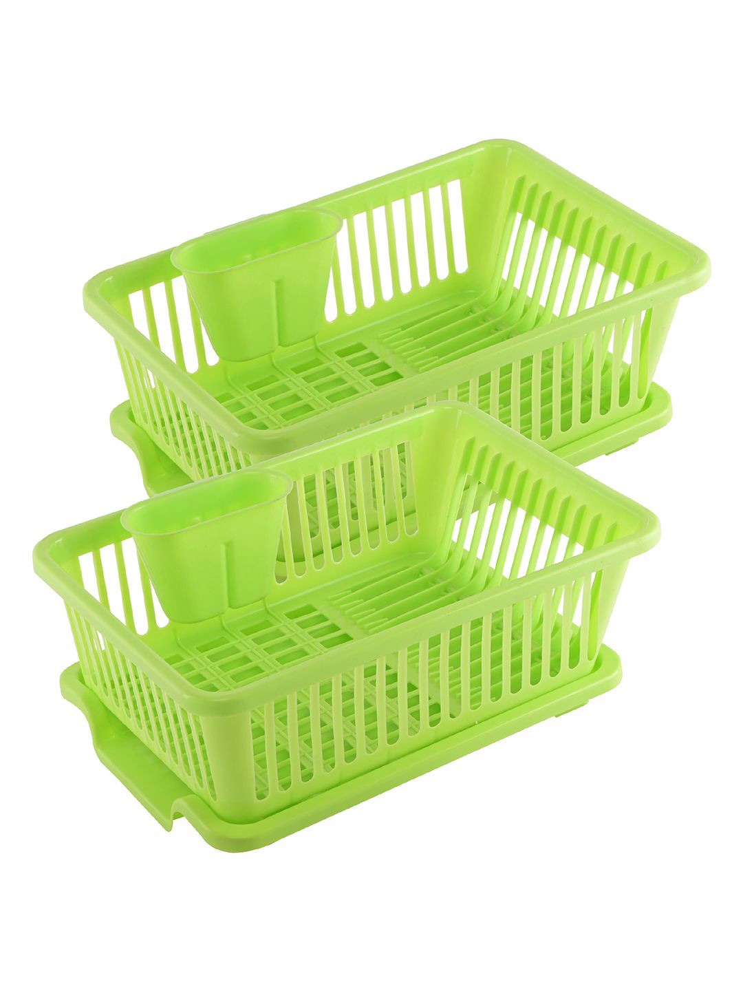 

Kuber Industries Green 2 Pieces 3-in-1Dish rack