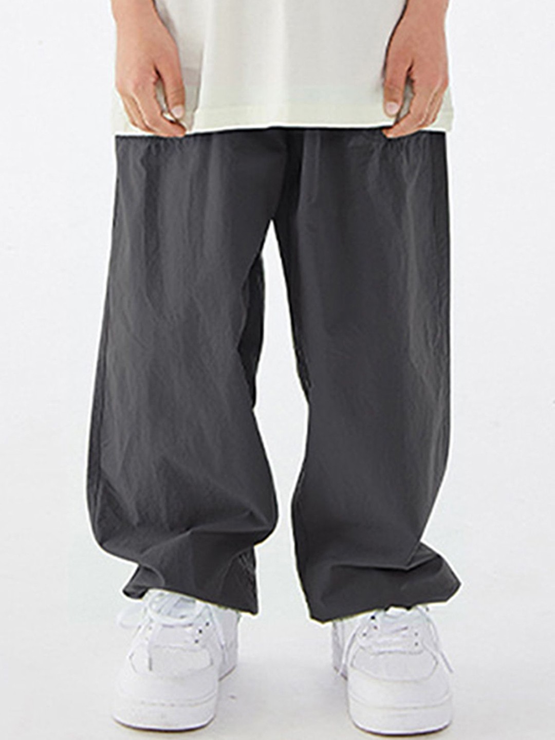 

LULU & SKY Girls Cotton Tapered Fit High-Rise Trouser, Charcoal
