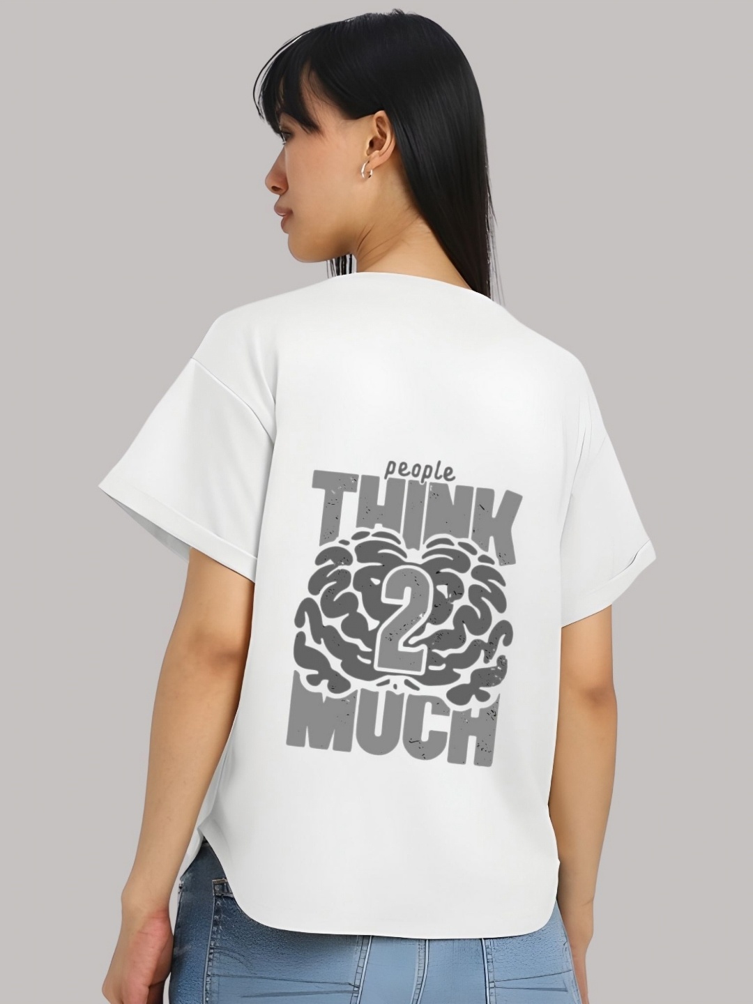 

Moda Rapido Women Graphic Printed Round Neck Cotton Relaxed Fit T-shirt, White