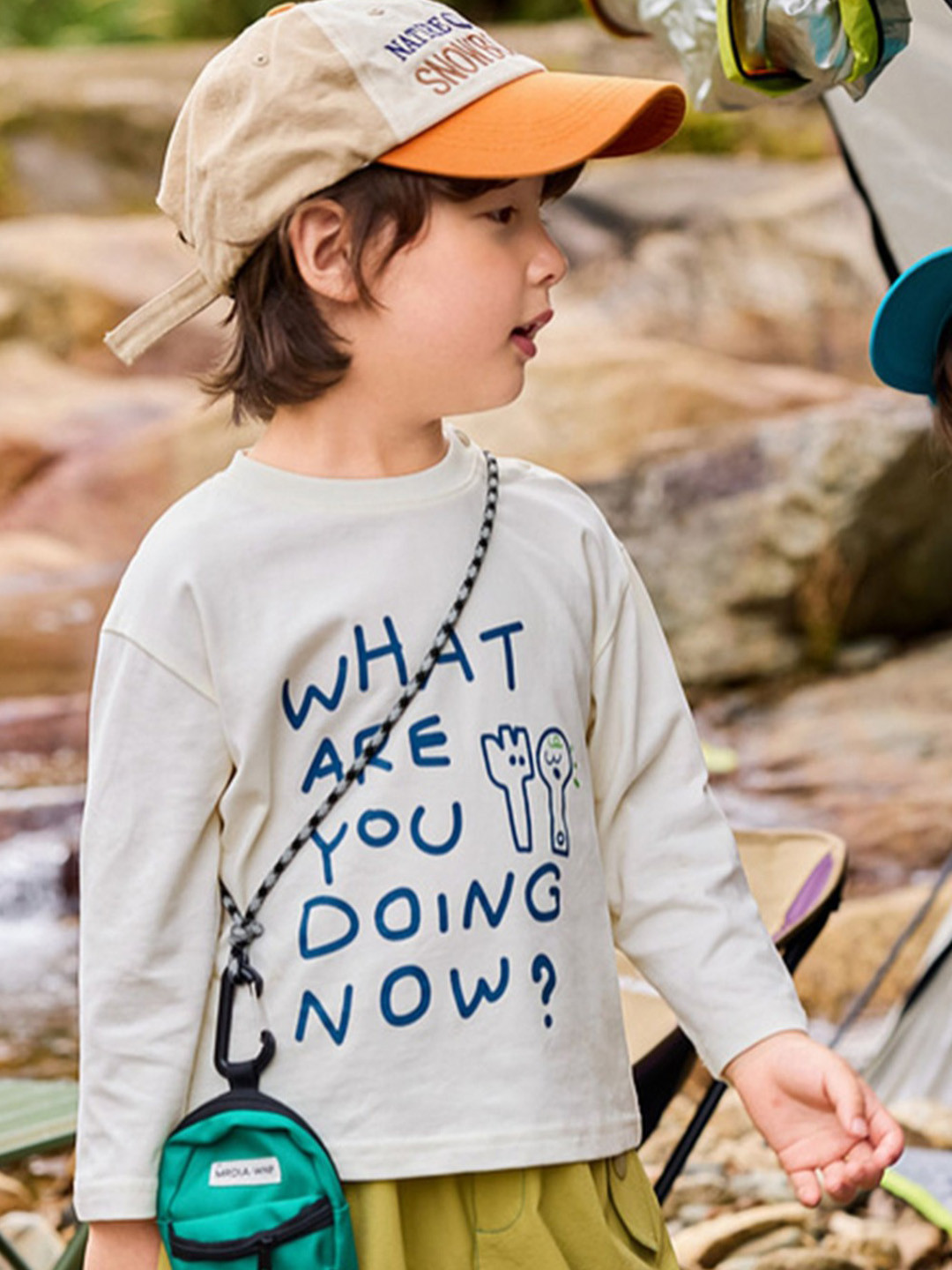 

LULU & SKY Boys Typography Printed Round Neck Cotton Oversized T-shirt, Off white