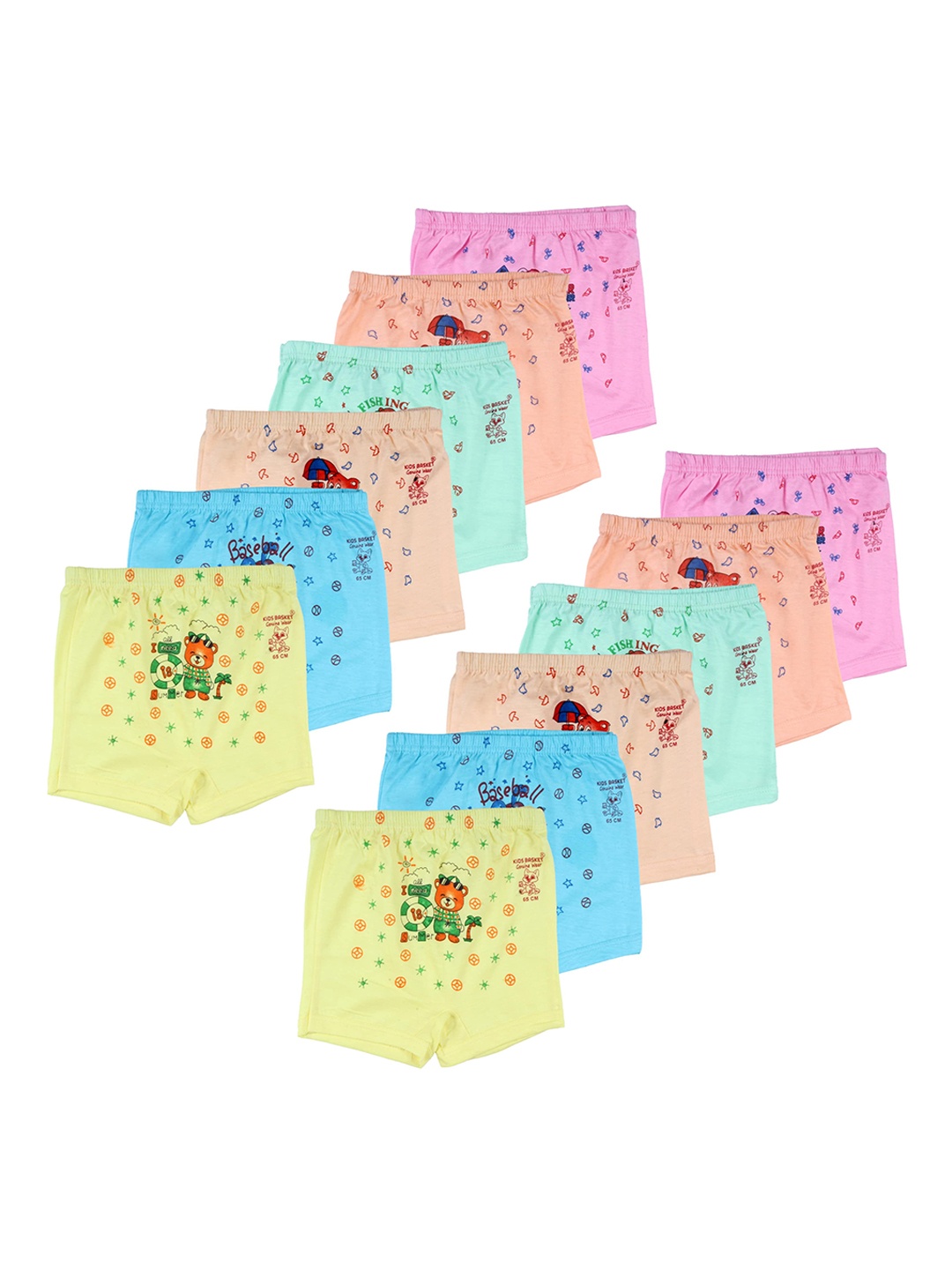 

Kids Basket Boys Pack Of 12 Printed Cotton Basic Briefs M-BY-KBFROOTY-DR-12PC, Yellow