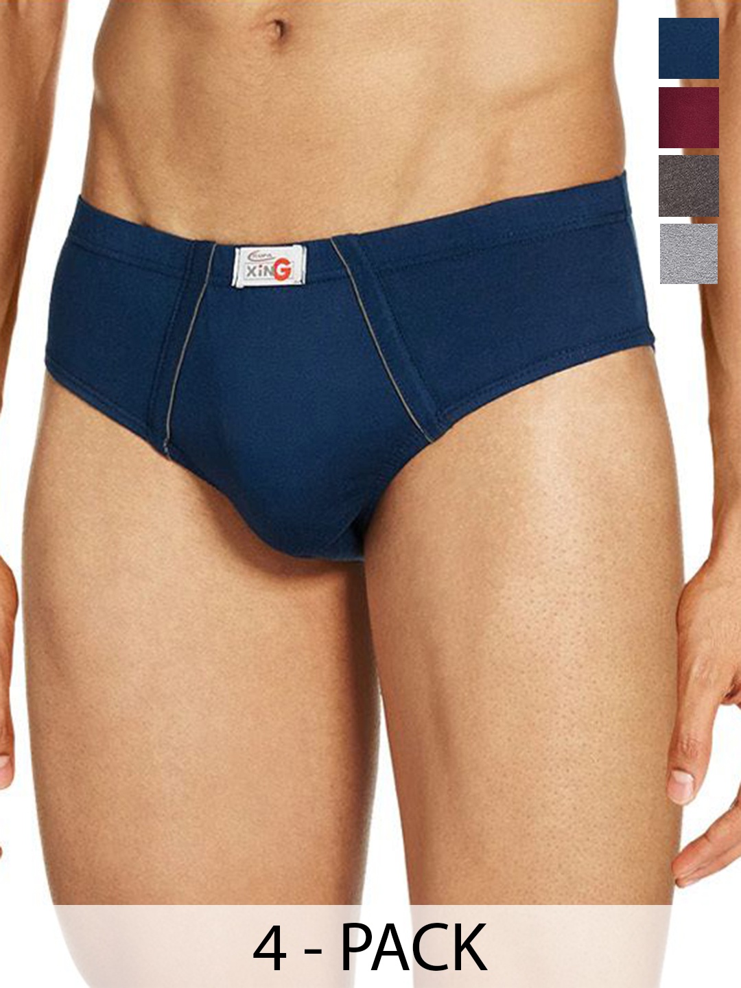 

Rupa Pack Of 4 Assorted Pure Cotton Basic Briefs - Frontline-Xing-Brief-IE-4--75