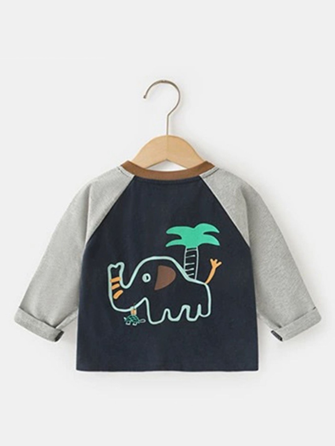 

LULU & SKY Girls Graphic Printed Round Neck Cotton T-shirt, Navy blue