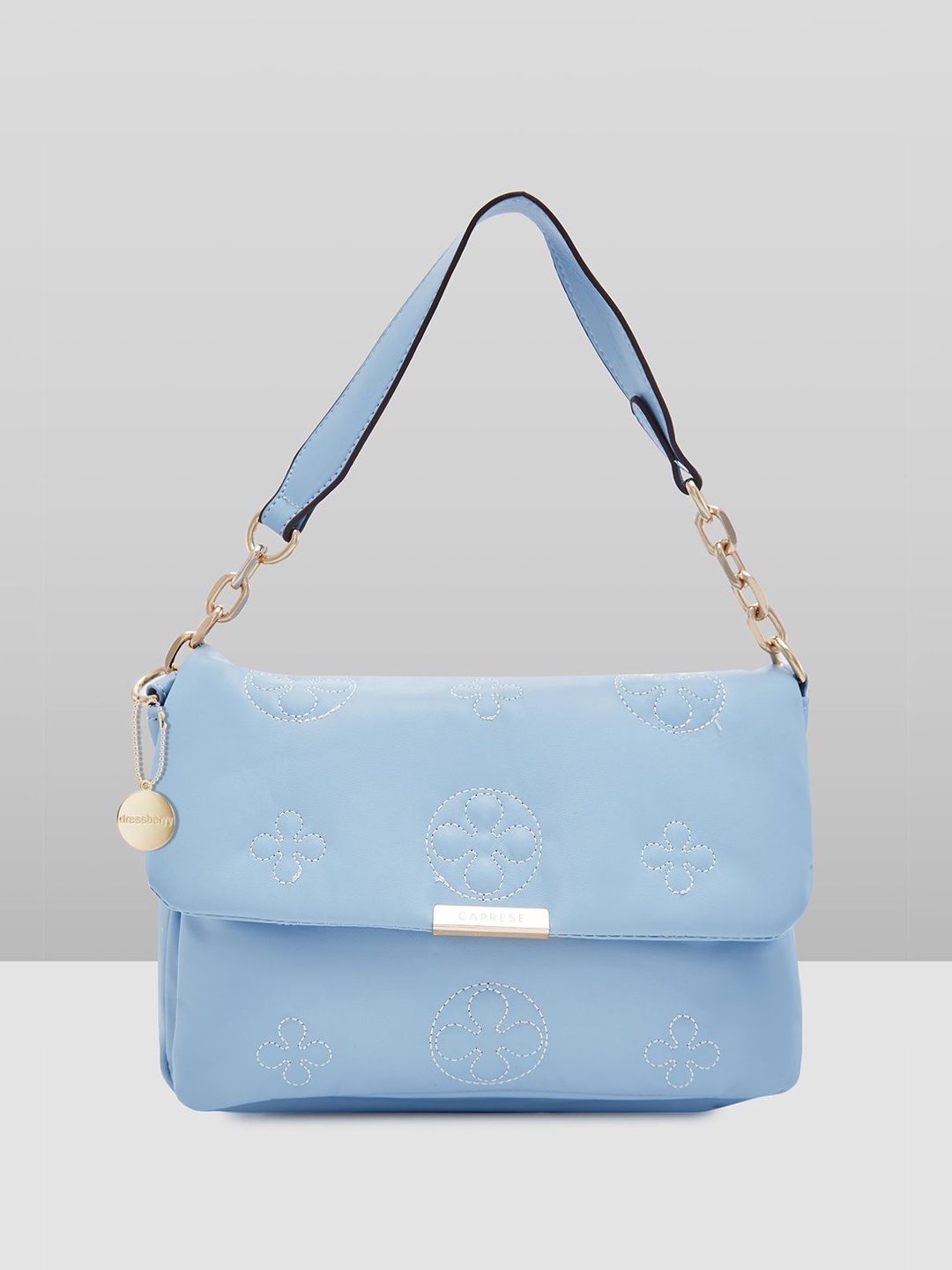 

DressBerry X CAPRESE Women Floral Printed Structured Handheld Bag, Blue
