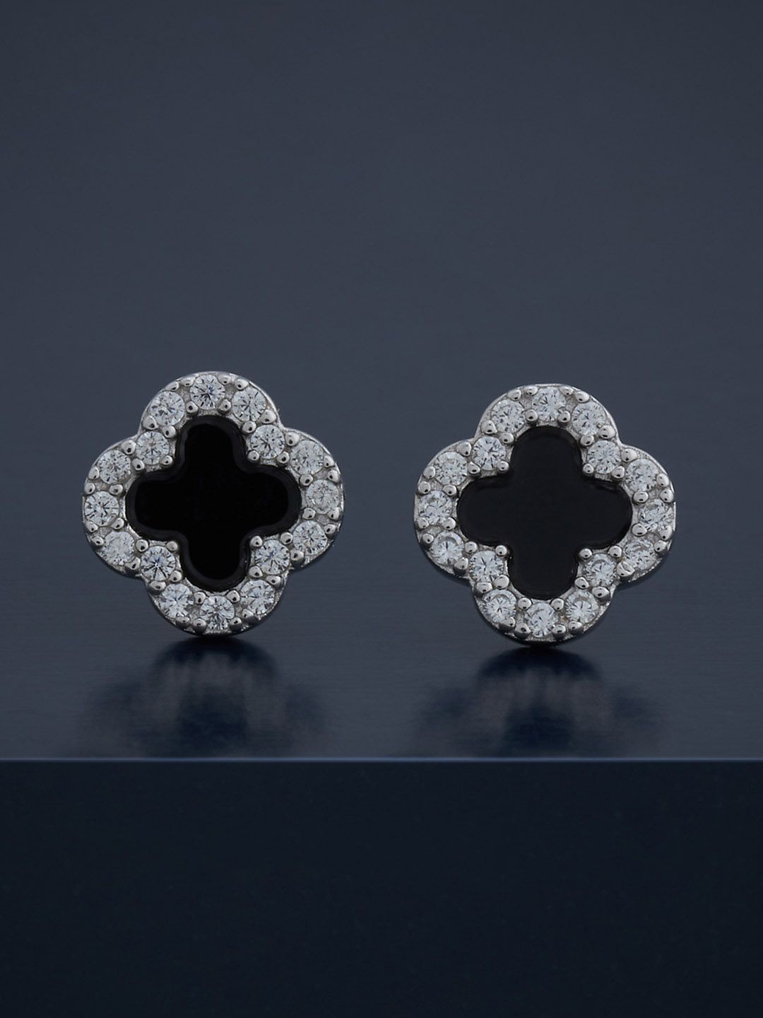 

Kushal's Fashion Jewellery 92.5 Silver Rhodium Plated Stones Studded Studs