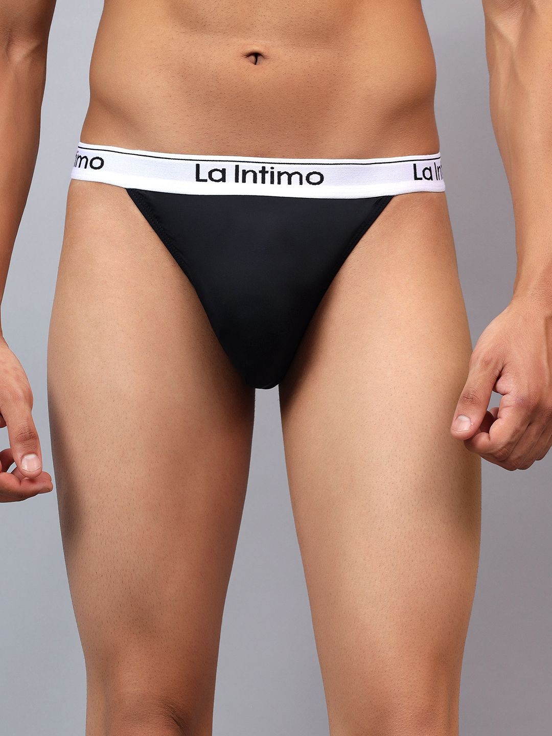 

La Intimo Low-Rise Anti-Microbial Thong Brief LXMUTH03BK, Black