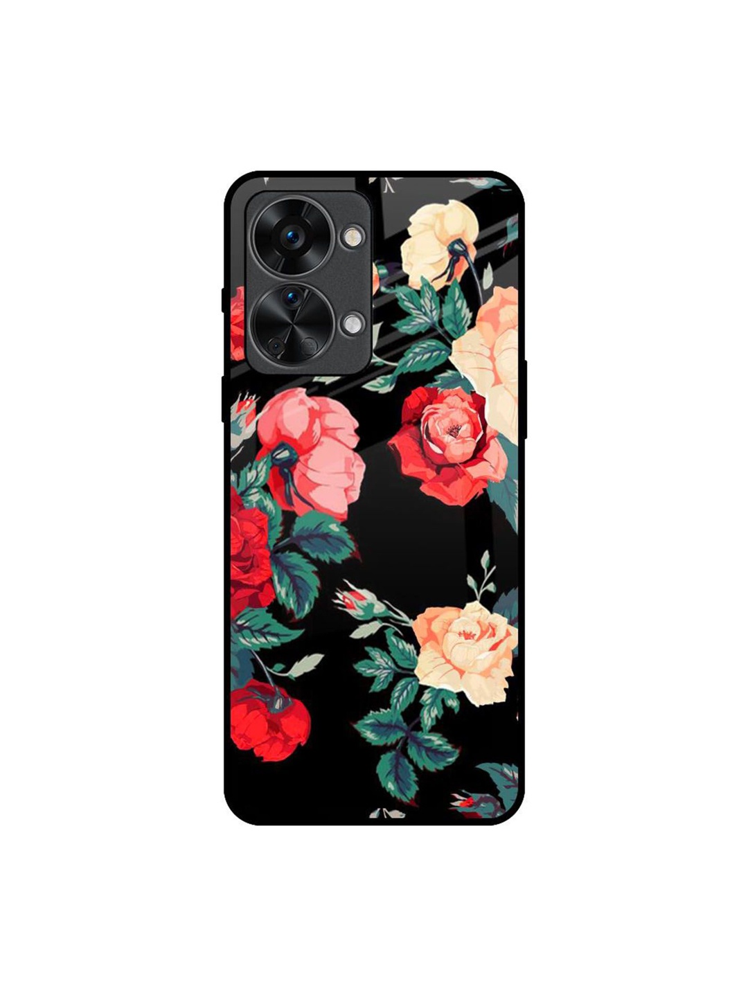 

QRIOH Floral Bunch Printed Oneplus Nord 2T Back Case, Black