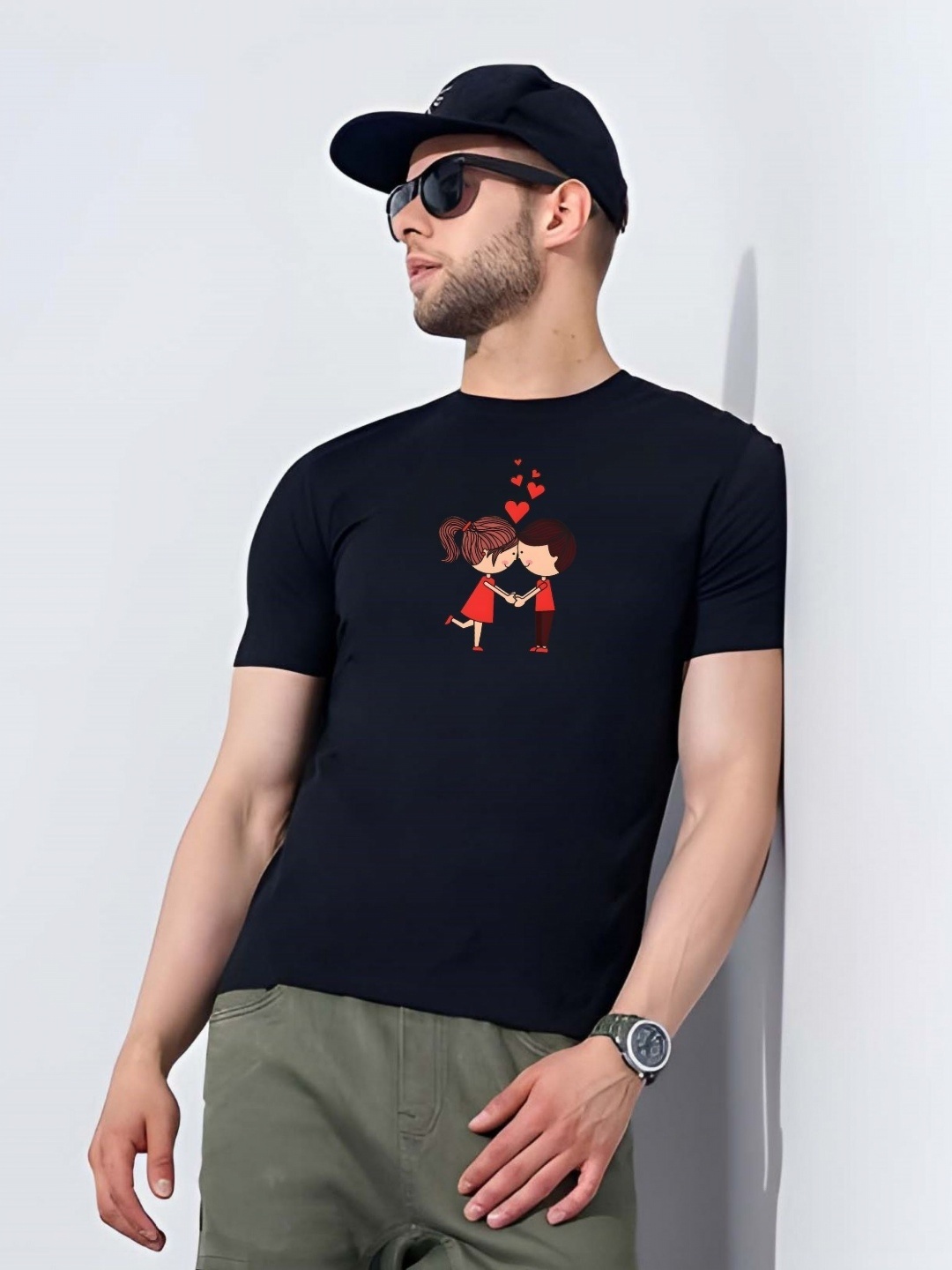 

Moda Rapido Men Graphic Printed Round Neck Cotton T-shirt, Black