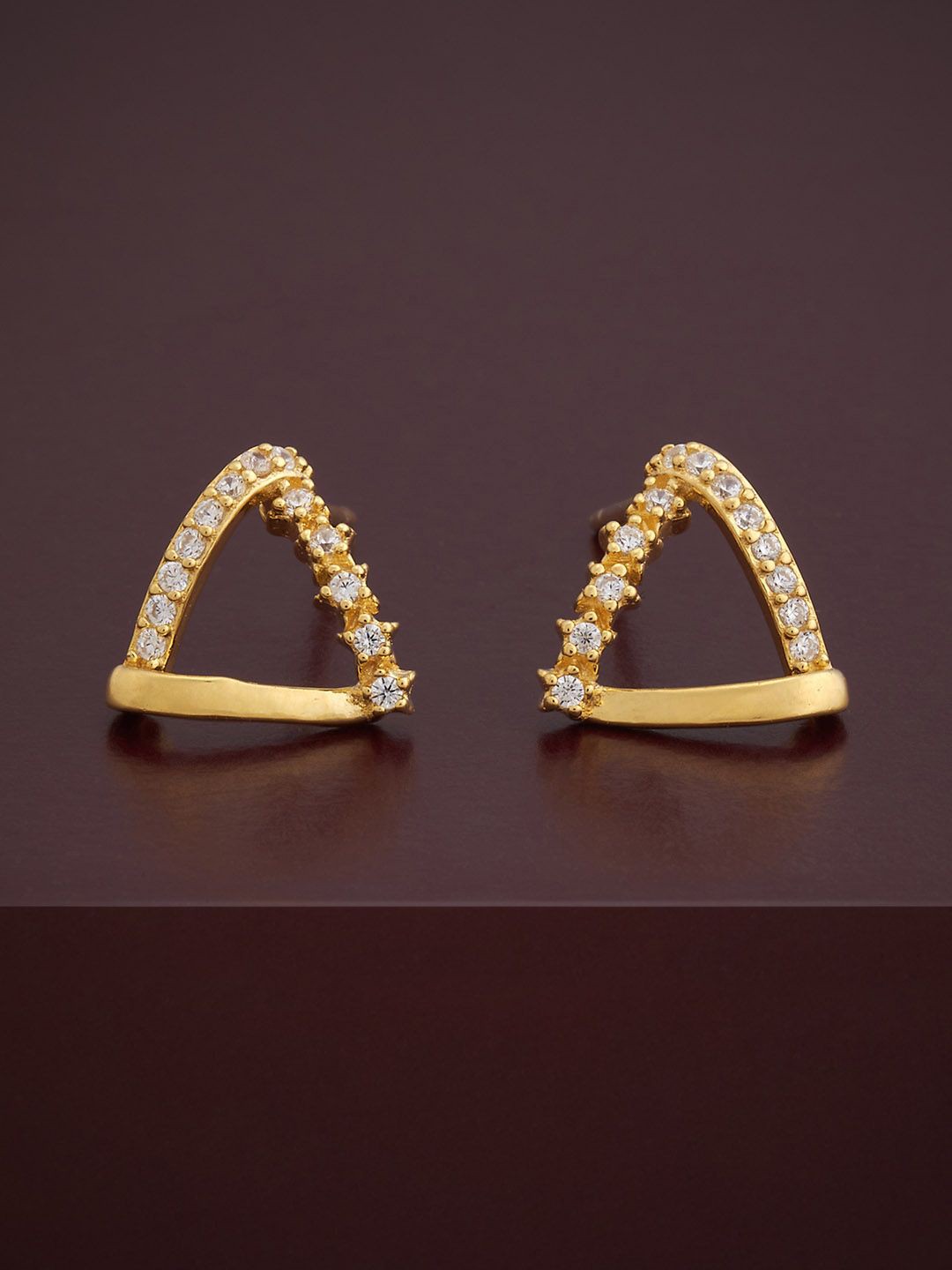 

Kushal's Fashion Jewellery 92.5 Silver Gold-Plated Classic Studs Earrings