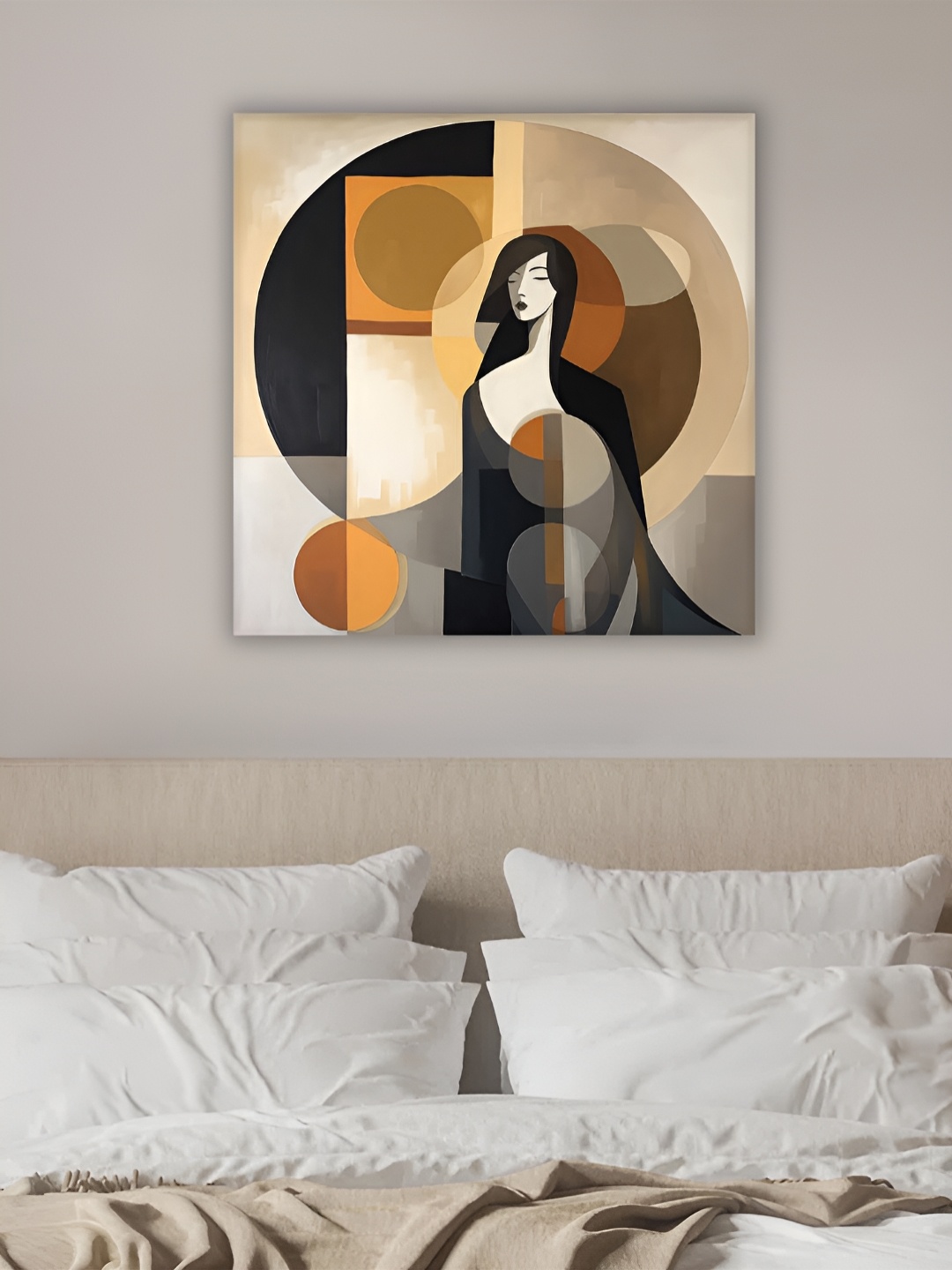 

Art Street Grey & Black Large Streched Women Abstract Canvas Wall Art