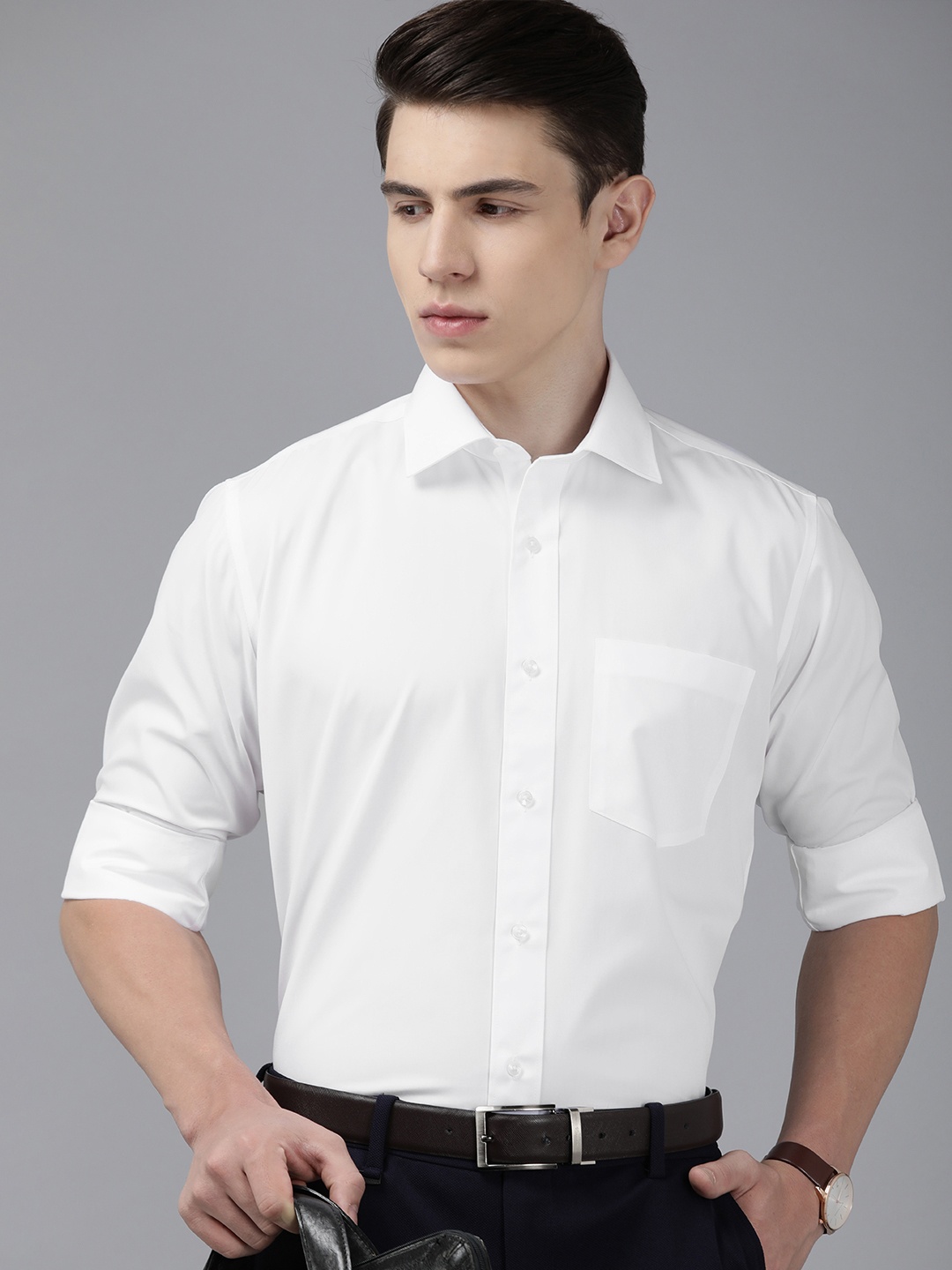 

Van Heusen Men Pure Cotton Custom Opaque Formal Shirt, White