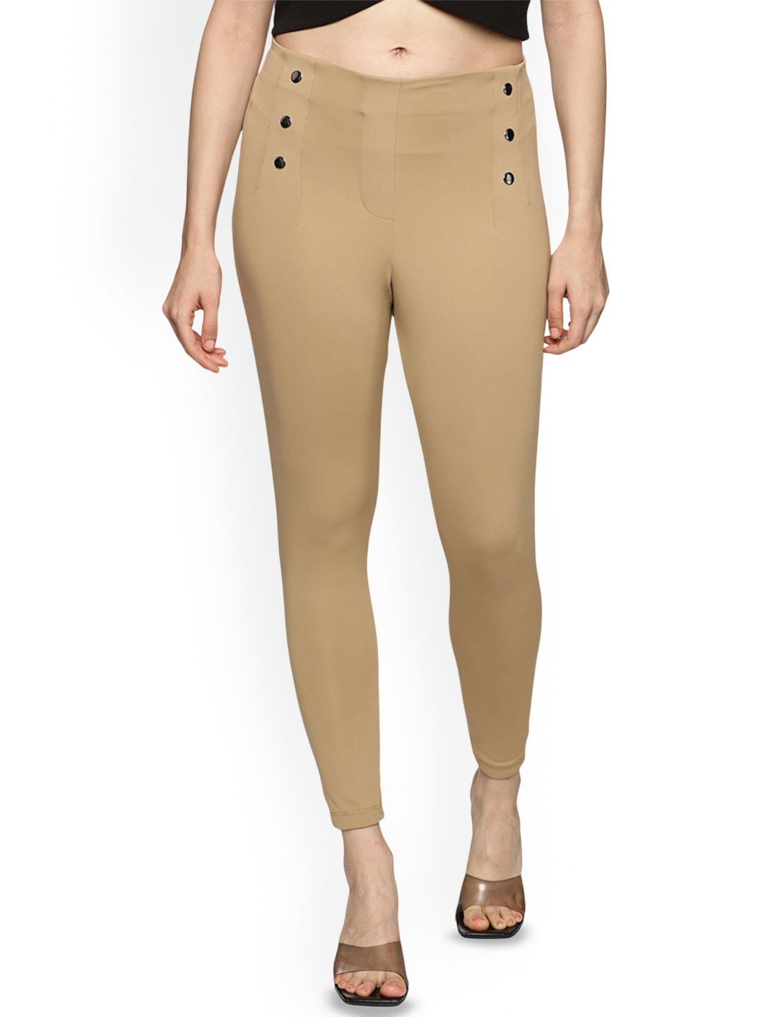 

Coppersmith Women Slim-Fit Ankle Length Treggings, Beige