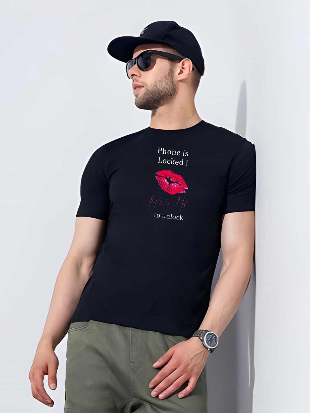 

Moda Rapido Men Graphic Printed Round Neck Cotton T-shirt, Black