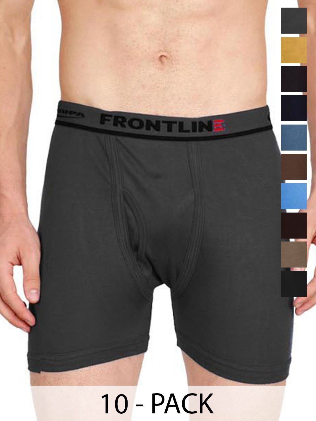 

Rupa Pack Of 10 Assorted Cotton Trunks Frontline-DCIF-10--90