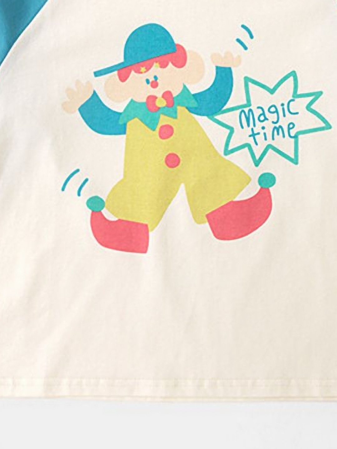 

LULU & SKY Girls Graphic Printed Round Neck Cotton Oversized T-shirt, Cream