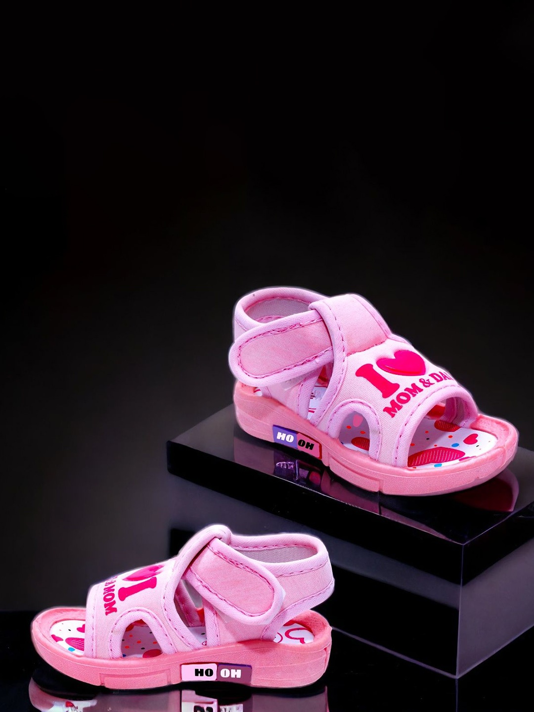 

HOOH Now Comfort in Fashion Kids Printed Canvas Comfort Sandals, Pink