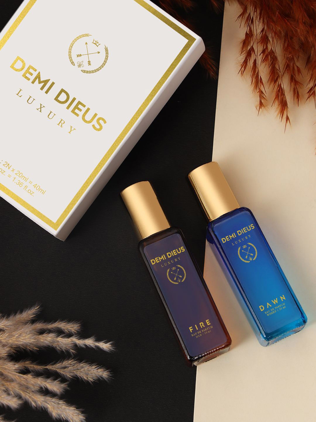 

DEMI DIEUS Set Of 2 Dawn & Fire Long Lasting Eau De Parfum - 20 ml Each, White