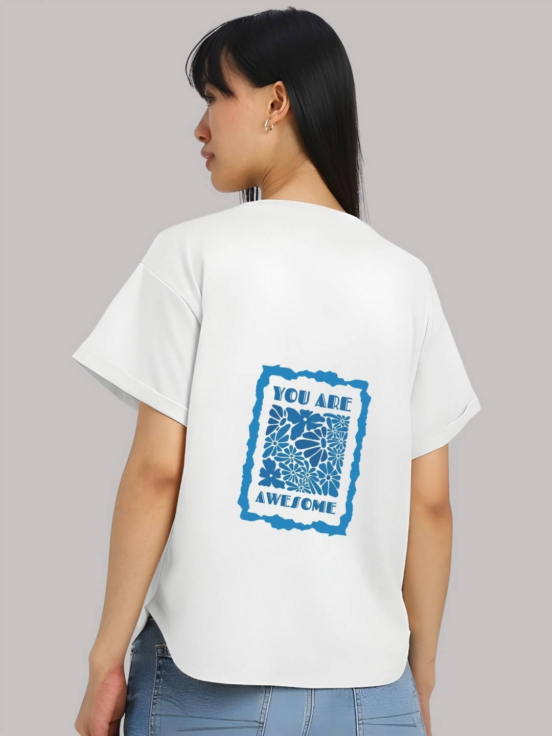 

Moda Rapido Women Graphic Printed Round Neck Cotton Relaxed Fit T-shirt, White