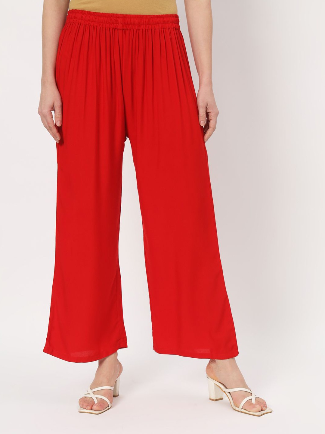 

Thread Plus Women Relaxed Fit Ethnic Palazzo, Red