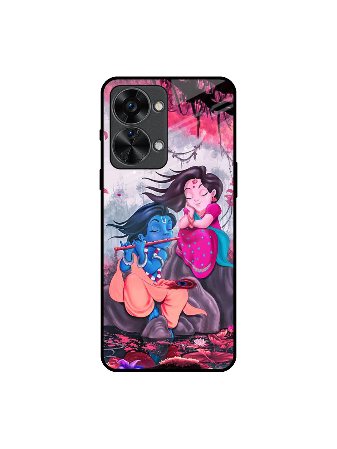 

QRIOH Radha Krishna Art Real Printed Oneplus Nord 2T Back Case, Blue