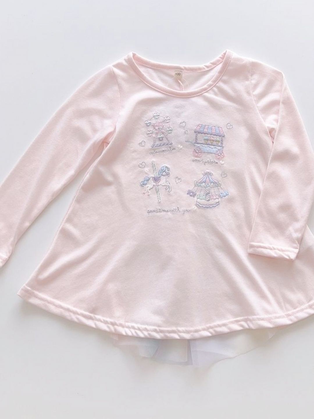 

LULU & SKY Girls Graphic Printed Round Neck T-shirt, Peach