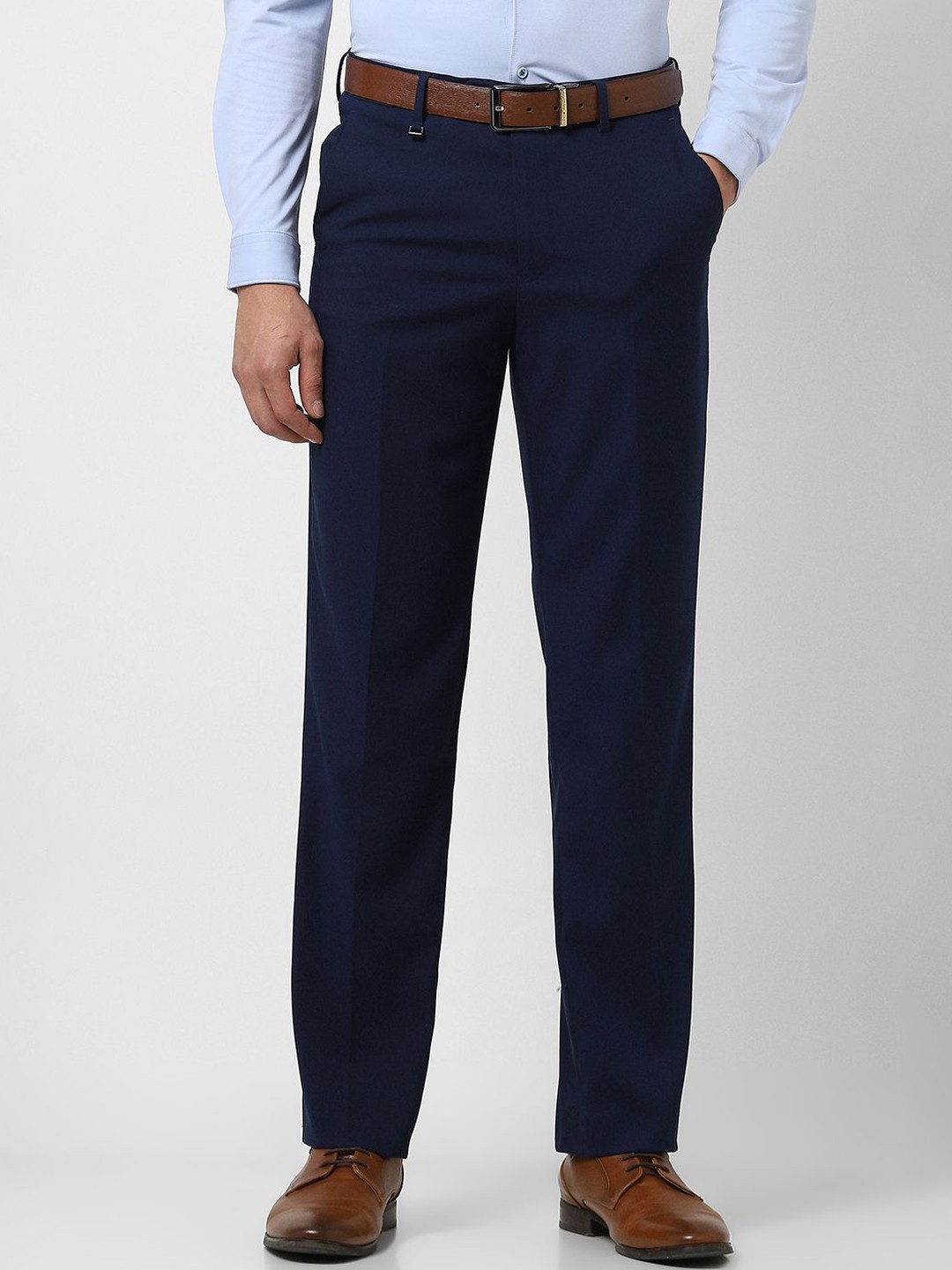 

Van Heusen Men Solid Trousers, Navy blue