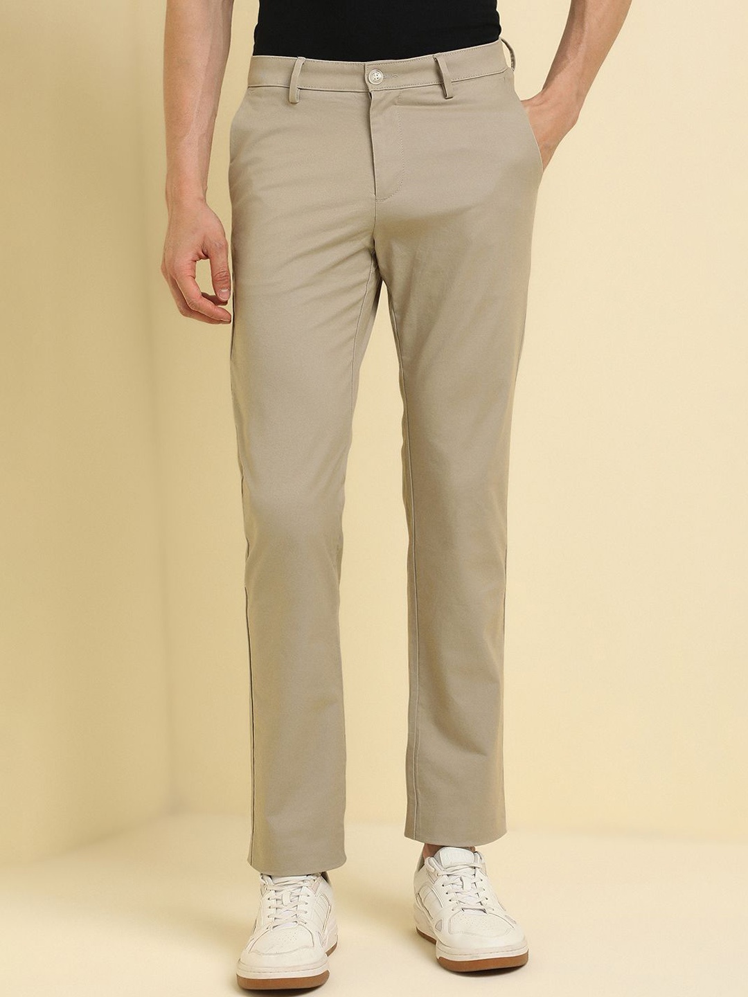 

Allen Solly Men Trousers, Beige