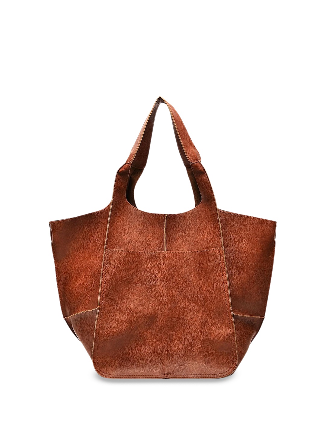 

INKMILAN Women Solid Shopper Tote Bag, Coffee brown