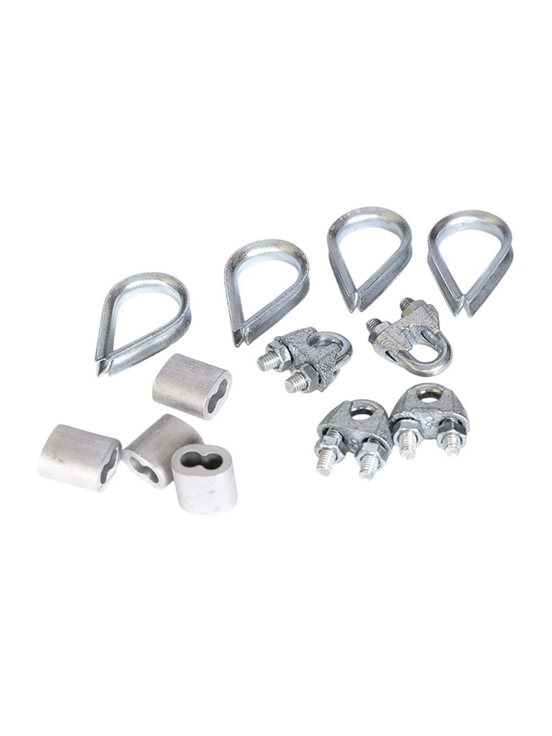

HackerX 12-Pcs Clamp Thimble & Crimping Loop, Silver