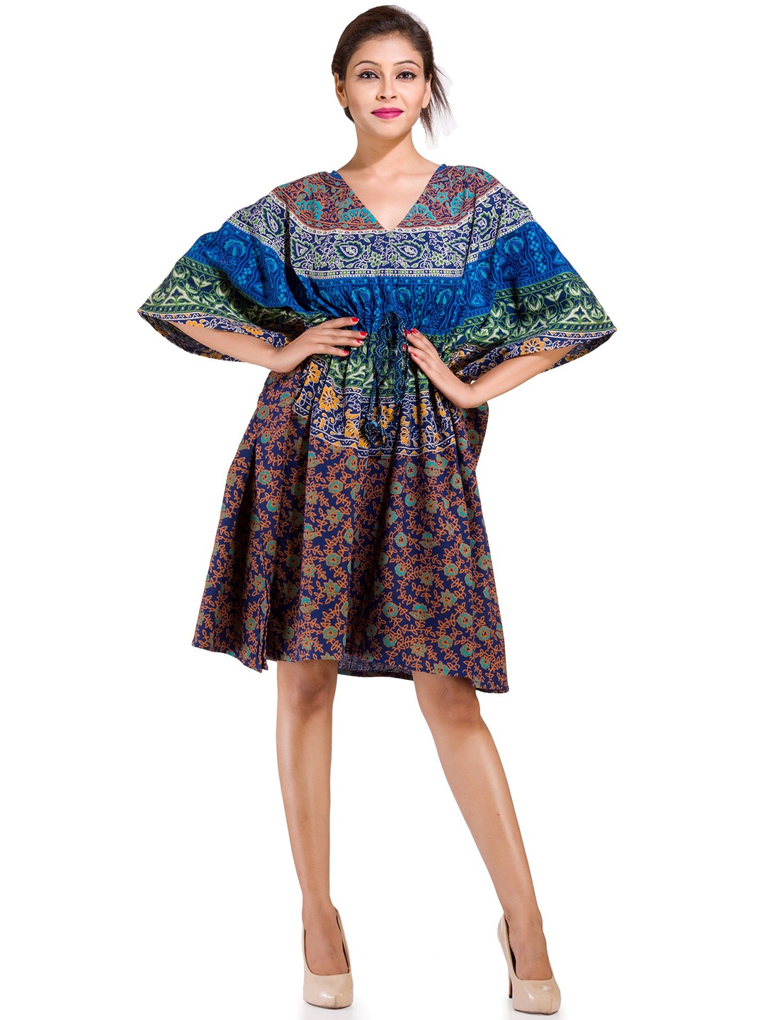

HANDICRAFT PALACE Printed Nightdress, Blue