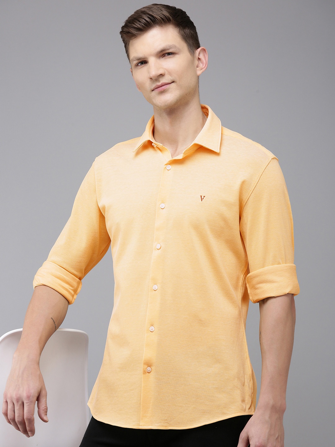 

Van Heusen Sport Pure Cotton Slim Fit Casual Shirt, Yellow
