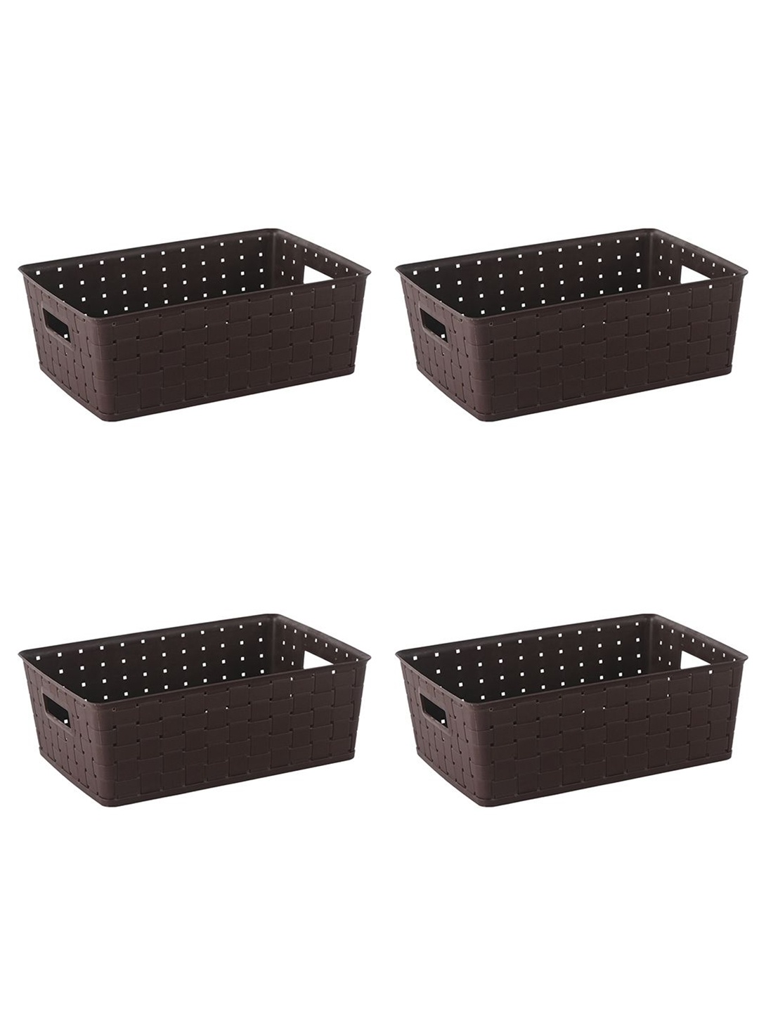 

Kuber Industries Brown 4 Pieces Self Design Stackable Multi-Utility Organisers