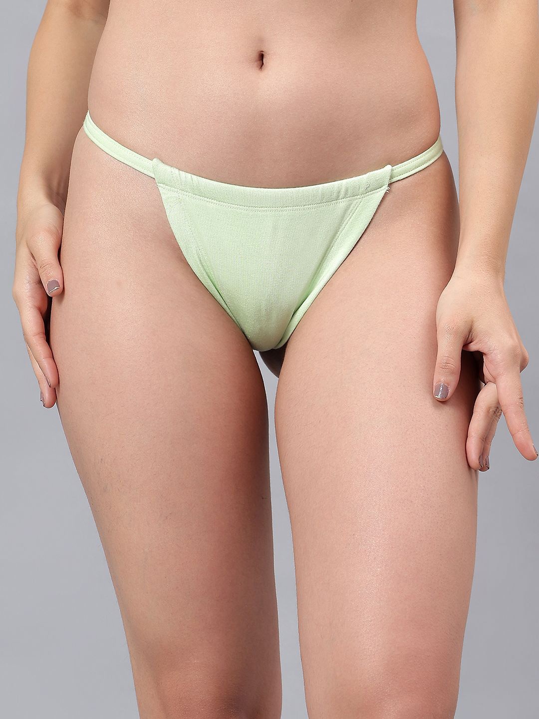 

La Intimo Women Low-Rise Inner Elastic Thong Briefs, Green