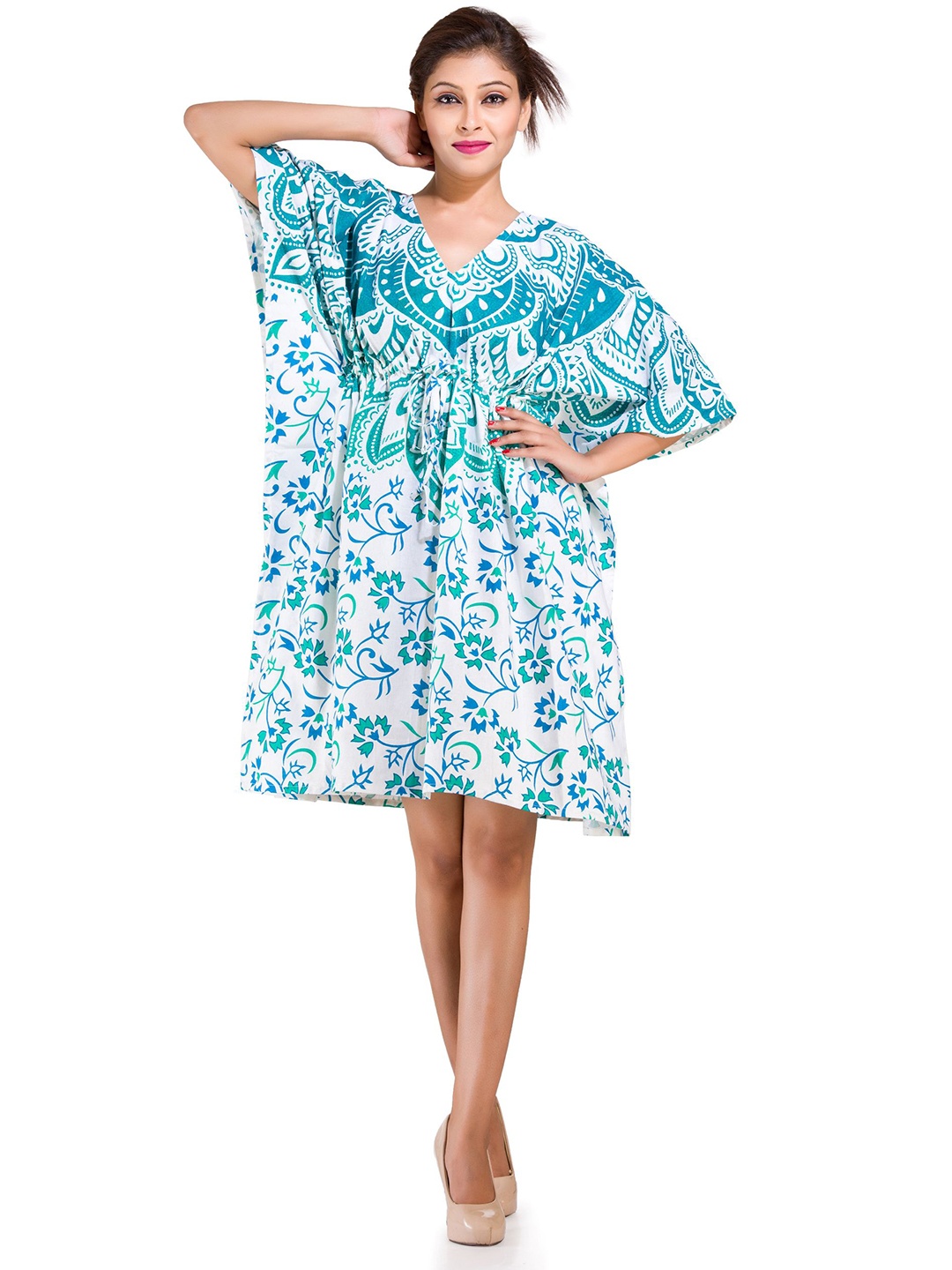 

HANDICRAFT PALACE Printed Nightdress, White
