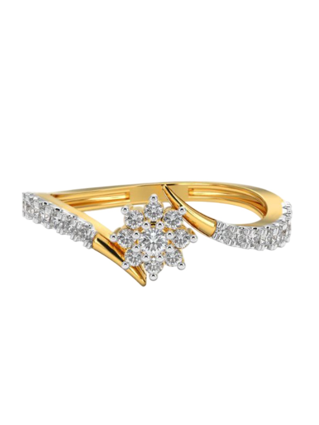 

Emori Floral Diamond Cluster Ring -18 Kt, Gold