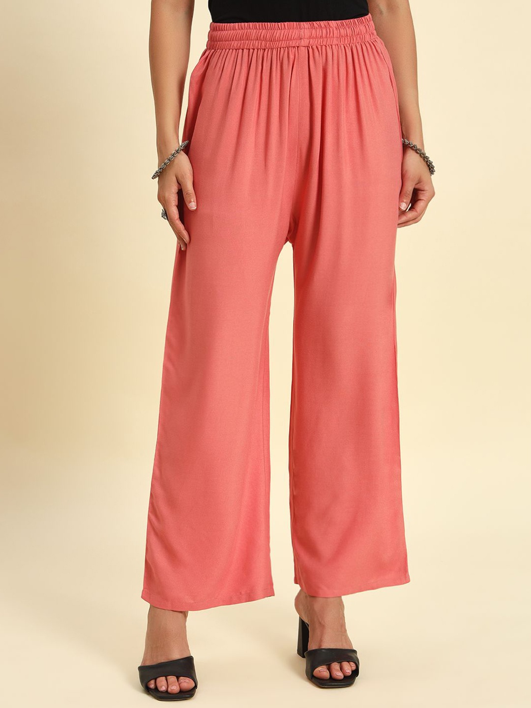 

thread plus Women Flared Palazzos, Pink