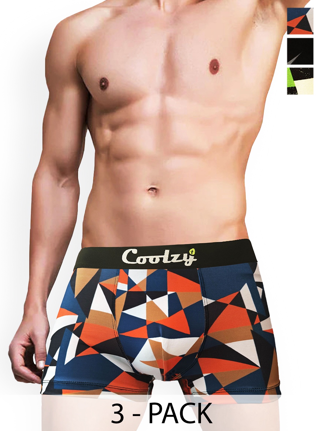 

Coolzy Pack Of 3 Printed Trunk RUCPTN3K028-S, Green